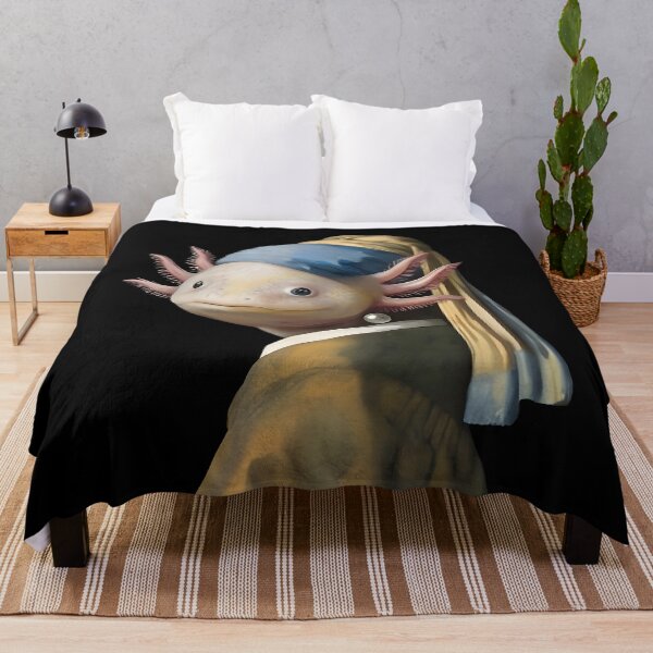 Item preview, Axolotl Girl with a Pearl Earring Cute Medieval Painting Parody HD ONLINE STORE designed and sold by bard-art.