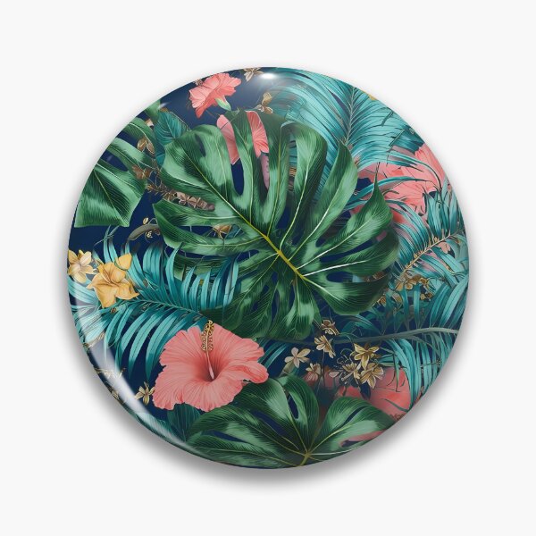 Item preview, Tropical Monstera Leaves & Hibiscus Floral Seamless Pattern 09 designed and sold by The Design Asset Station.