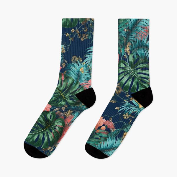 Item preview, Tropical Monstera Leaves & Hibiscus Floral Seamless Pattern 09 designed and sold by The Design Asset Station.