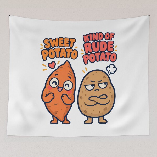 Item preview, Sweet Potato And Kind Of Rude Potato Funny Thanksgiving designed and sold by GiggleDropCo.
