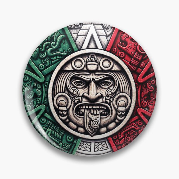 Item preview, Mexican Aztec Calendar Flag designed and sold by HechoEnAztlan.