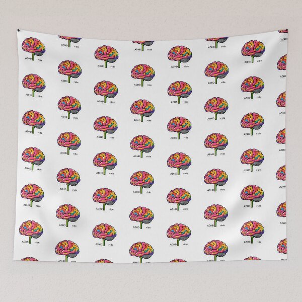 Item preview, ADHD Pride Pixel Brain Sticker designed and sold by One More Run.