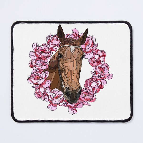 Item preview, Colorful Horse Head in Peony Floral Wreath Watercolor Minimalist Design designed and sold by TatianaEleonor.