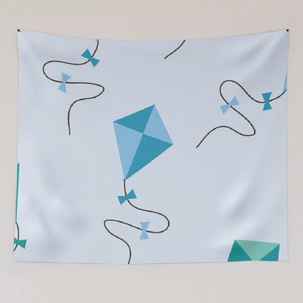 Item preview, Minimalist Blue Kites Seamless Pattern — Cute Sky Flying Kites Vector Art designed and sold by LYAN-STORE.