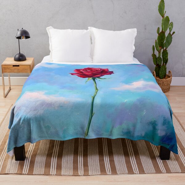 Item preview, Dreamlike Red Rose in Blue Sky Surreal Painting designed and sold by Sybille-Yates.