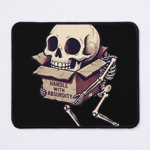 Item preview, Large-Skulled Skeleton Walks Inside a Box with Its Arms Around the Sides designed and sold by MisteryDesigner.