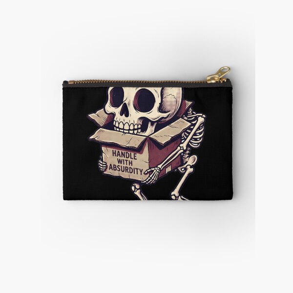 Item preview, Large-Skulled Skeleton Walks Inside a Box with Its Arms Around the Sides designed and sold by MisteryDesigner.