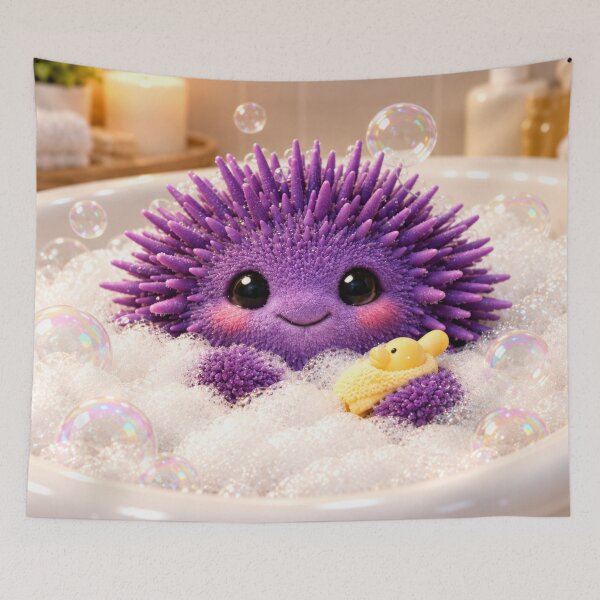 Item preview, Cozy Purple Sea Urchin Bubble Bath designed and sold by Sillytoe.