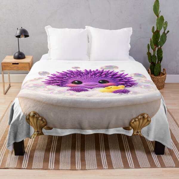 Item preview, Bubbly Purple Sea Urchin Bathtub designed and sold by Sillytoe.