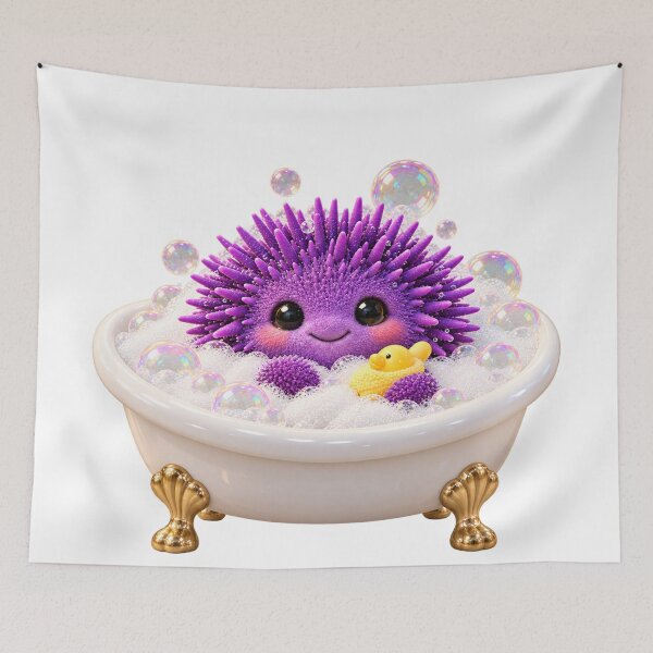 Item preview, Bubbly Purple Sea Urchin Bathtub designed and sold by Sillytoe.