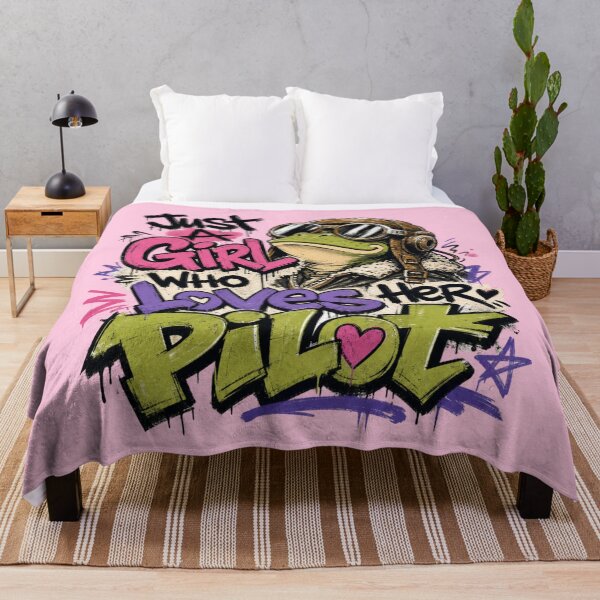 Item preview, Just A Girl Who Loves Her Pilot Frog Art | Aviator Toad Graffiti Aviation Gift designed and sold by illeN-Art-World.