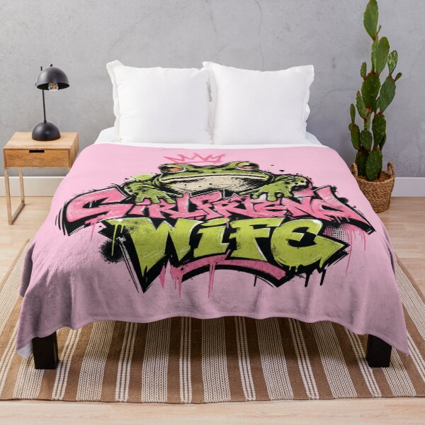 Item preview, Girlfriend Wife Graffiti Frog Art | Cute Crowned Toad Pink Lime Green Gift designed and sold by illeN-Art-World.