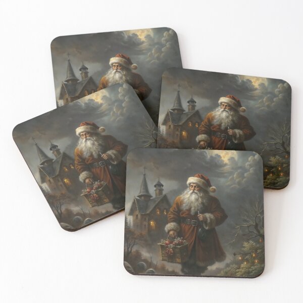 Item preview, Gothic Santa Full Moon Night Christmas Painting designed and sold by DarkHolyQueen.