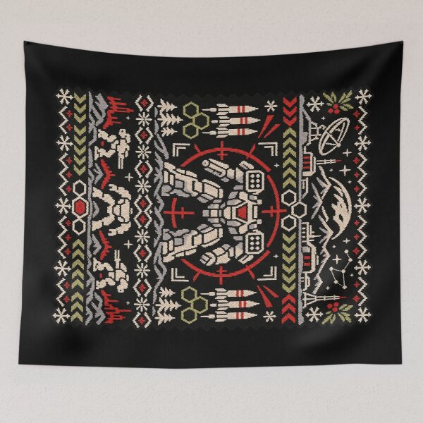 Item preview, BattleTech BattleMech Mecha Ugly Christmas Sweater designed and sold by Gabriela Mihai.
