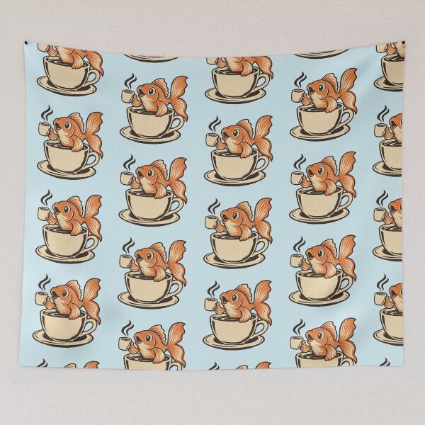 Item preview, Retro Cartoon Fish in Coffee Cup designed and sold by ChunkByChunk.