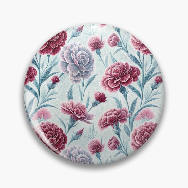 Item preview, Frosted Burgundy Carnation Winter Floral Pattern designed and sold by Storybook Botanica.