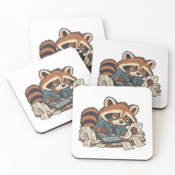 Item preview, Raccoon Accountant Buried beneath Receipts designed and sold by Greemo03.