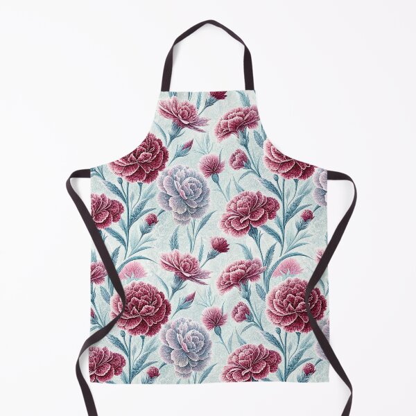 Item preview, Frosted Burgundy Carnation Winter Floral Pattern designed and sold by Storybook Botanica.