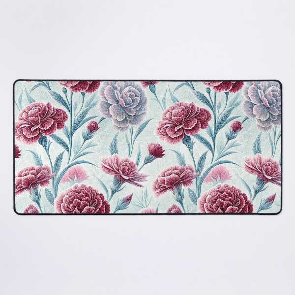 Item preview, Frosted Burgundy Carnation Winter Floral Pattern designed and sold by Storybook Botanica.