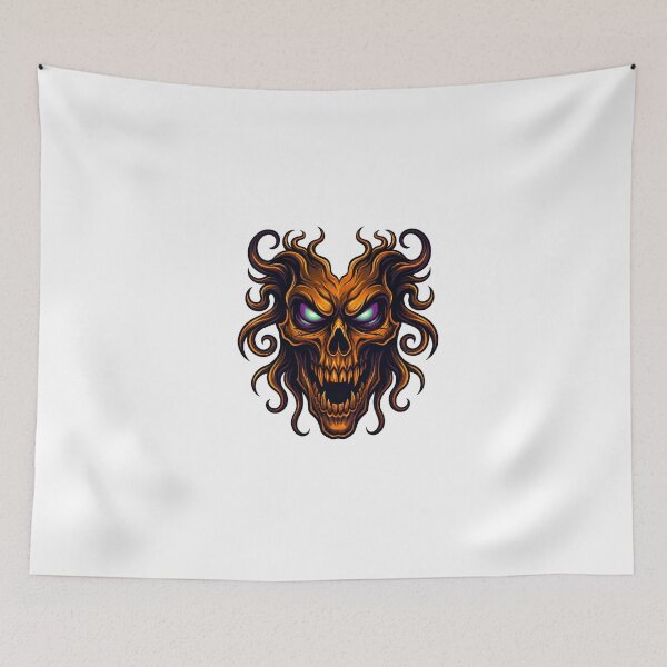 Item preview, Fiery Demon Skull — Spooky Halloween Art designed and sold by Jamma55.