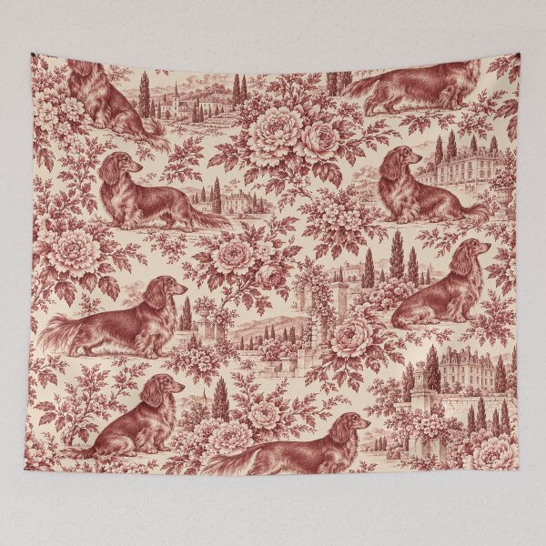 Item preview,  Toile de Jouy design with dachshund designed and sold by Dackelwissen.