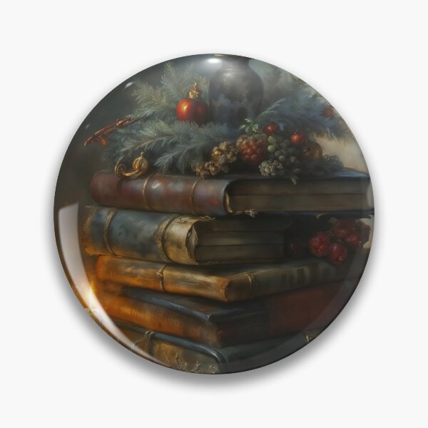Item preview, Gothic Book Stack Christmas Candles Still Life Painting designed and sold by DarkHolyQueen.