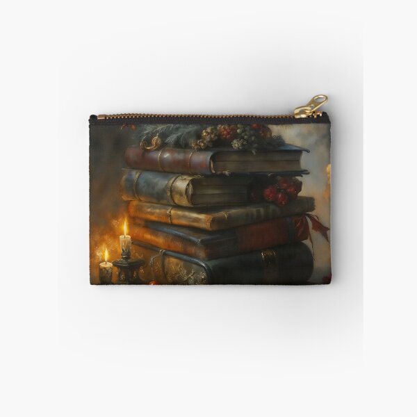 Item preview, Gothic Book Stack Christmas Candles Still Life Painting designed and sold by DarkHolyQueen.