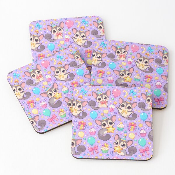 Item preview, Cute Kawaii Sugar Glider Birthday Party Cake Pattern designed and sold by Soft Berry Studio.