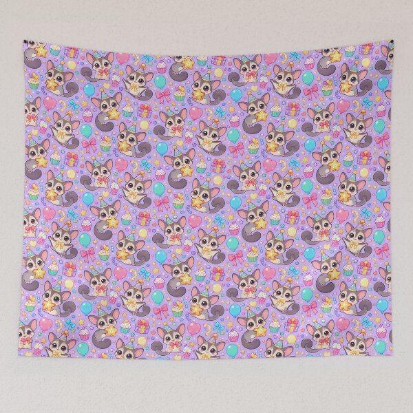 Item preview, Cute Kawaii Sugar Glider Birthday Party Cake Pattern designed and sold by Soft Berry Studio.