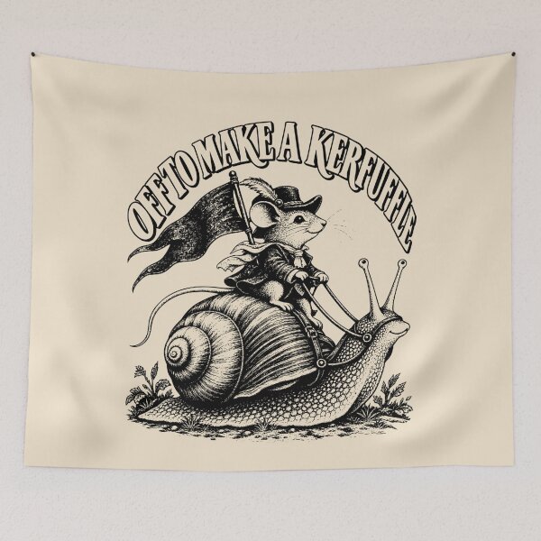 Item preview, Mouse Riding Snail Victorian Engraving Off To Make A Kerfuffle designed and sold by AmiGraph.