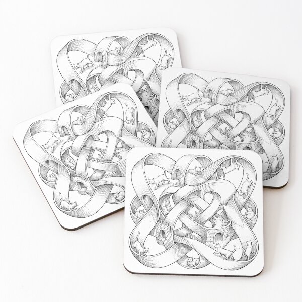 Item preview, Impossible Architecture Cats Optical Illusion Escher Style designed and sold by Sybille-Yates.