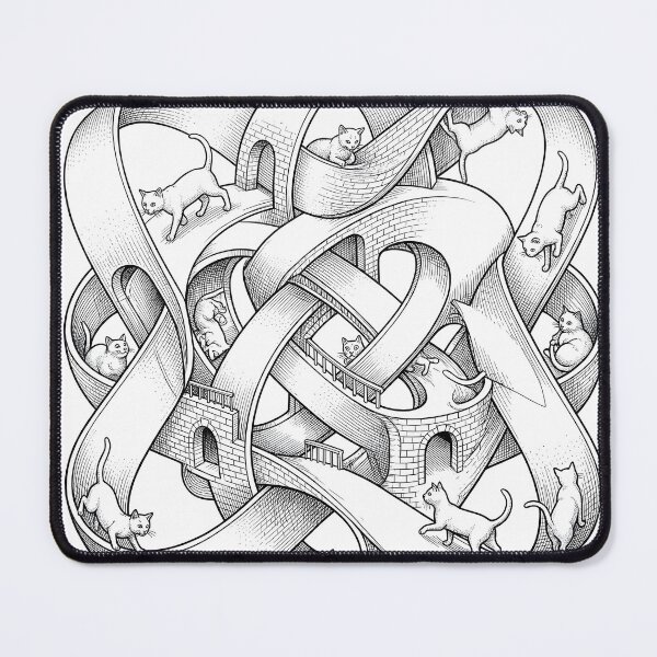 Item preview, Impossible Architecture Cats Optical Illusion Escher Style designed and sold by Sybille-Yates.