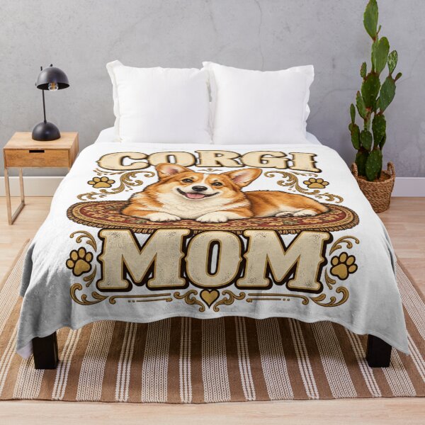 Item preview, Corgi Mom Vintage Dog Lover Illustration designed and sold by GridText.