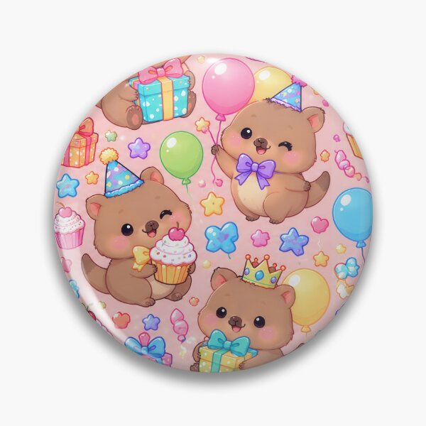 Item preview, Cute Kawaii Quokka Birthday Party Pastel Pattern designed and sold by Soft Berry Studio.