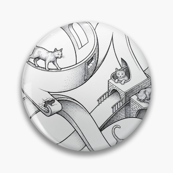 Item preview, Impossible Architecture Cats Optical Illusion Escher Style designed and sold by Sybille-Yates.
