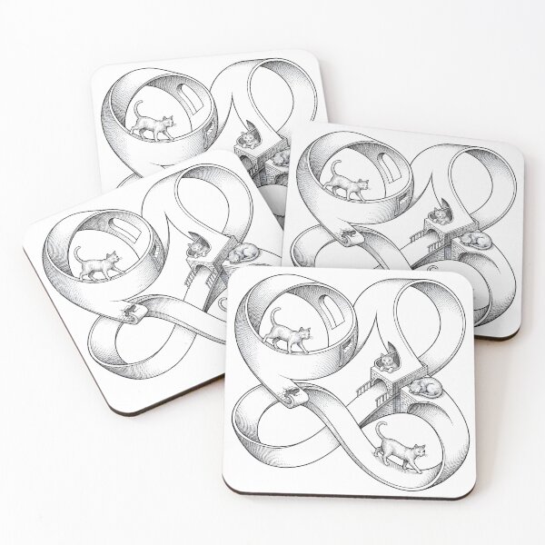 Item preview, Impossible Architecture Cats Optical Illusion Escher Style designed and sold by Sybille-Yates.