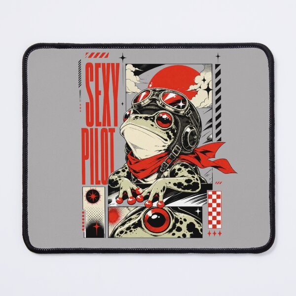 Item preview, Sexy Pilot Anime Frog Graphic Poster T-Shirt | Retro Aviator Toad Red Comic Gift designed and sold by illeN-Art-World.