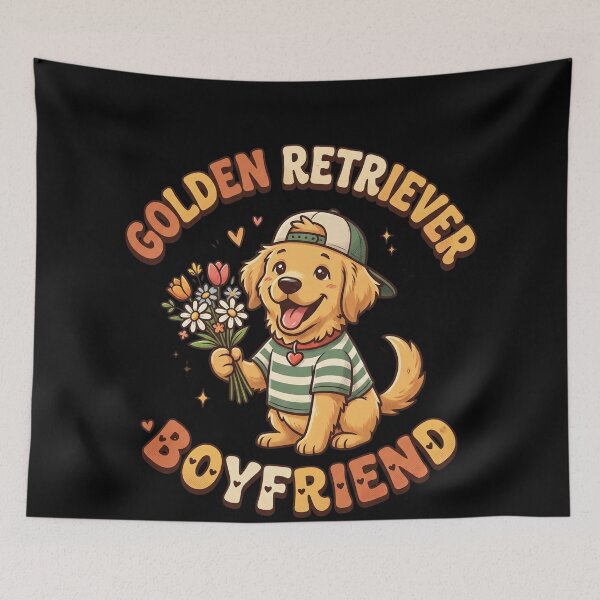 Item preview, Golden Retriever Boyfriend Vintage Dog T-Shirt designed and sold by DesignArtique.