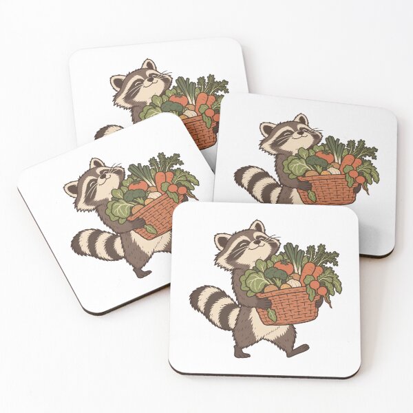 Item preview, Raccoon Carrying an Overflowing Vegetable Basket designed and sold by Greemo03.