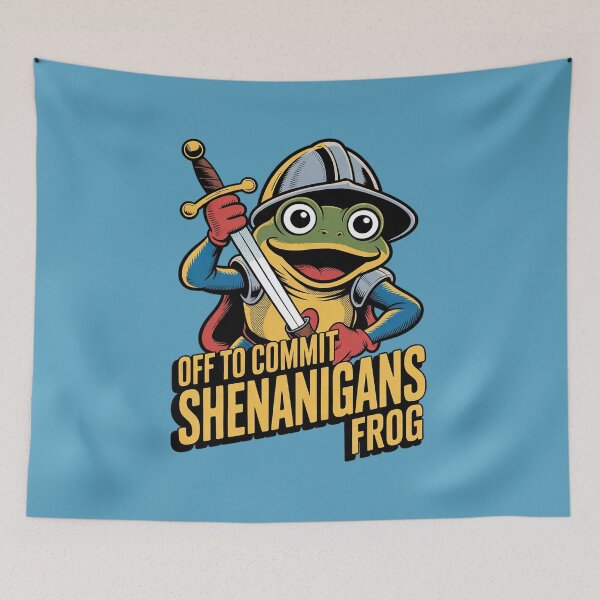 Item preview, Off to Commit Shenanigans Frog Medieval Knight Meme designed and sold by Endless7Art.