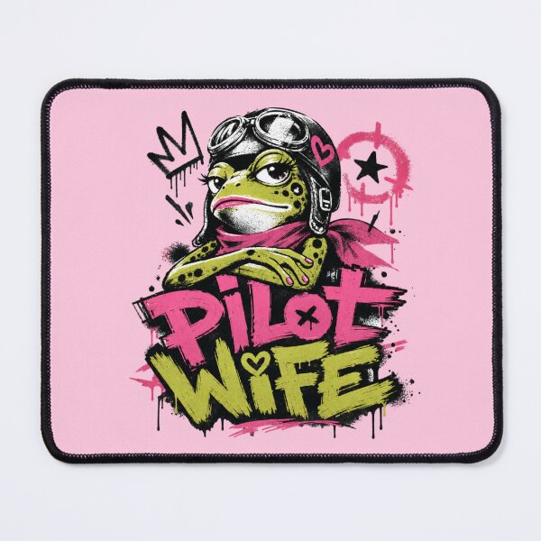 Item preview, Pilot Wife Graffiti Streetwear Frog Art | Neon Pink Green Aviator Toad Y2K Aviation Gift designed and sold by illeN-Art-World.