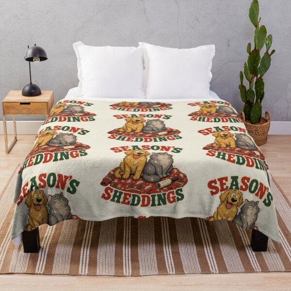 Item preview, Season's Sheddings - Funny Dog and Cat Christmas designed and sold by TTMittens.