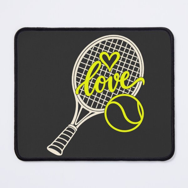 Item preview, Tennis Racket Ball Minimalist Line Art Neon Yellow Love Heart designed and sold by AmiGraph.