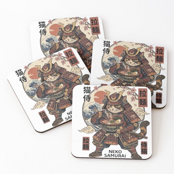 Item preview, Neko Samurai Ramen - Japanese Cat Warrior designed and sold by 9KYC4.