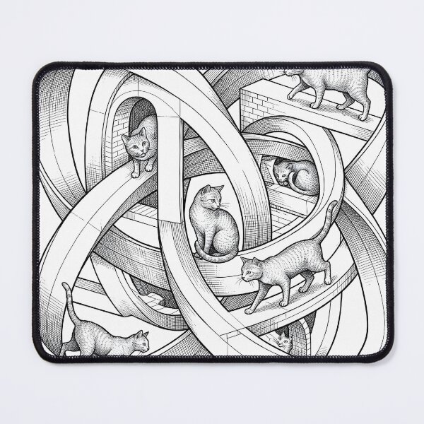 Item preview, Impossible Architecture Cats Optical Illusion Escher Style designed and sold by Sybille-Yates.