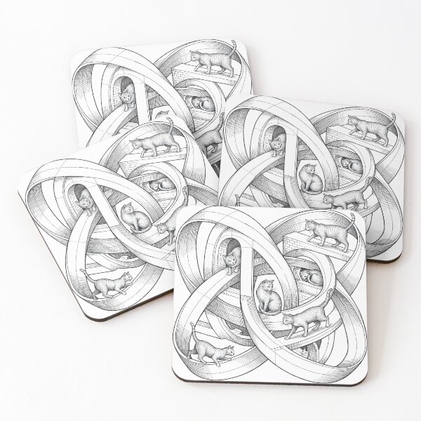Item preview, Impossible Architecture Cats Optical Illusion Escher Style designed and sold by Sybille-Yates.