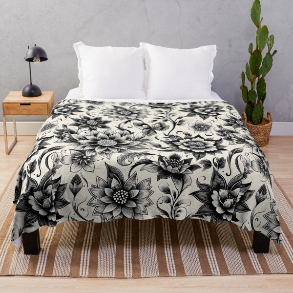 Item preview, Black and White Botanical Floral designed and sold by Apex Designs.