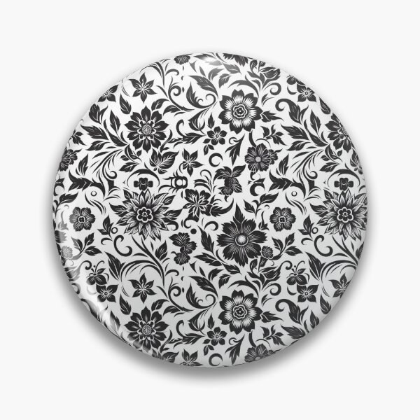 Item preview, Black and White Ornate Floral designed and sold by Apex Designs.