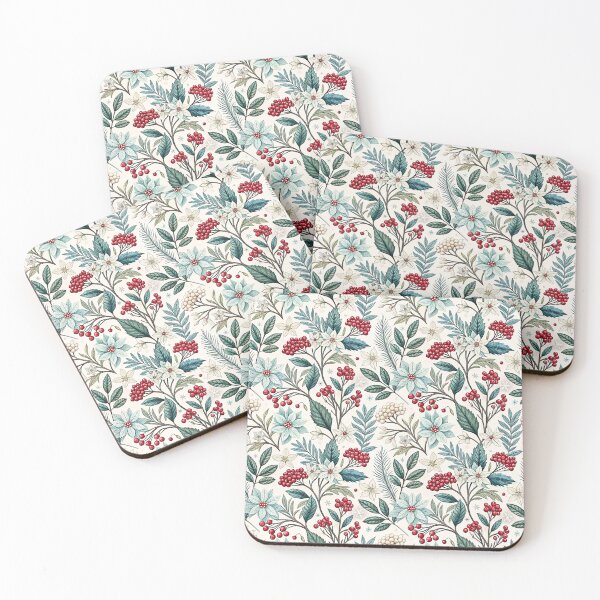 Item preview, Winter Red Berry Botanical Floral Pattern designed and sold by Storybook Botanica.