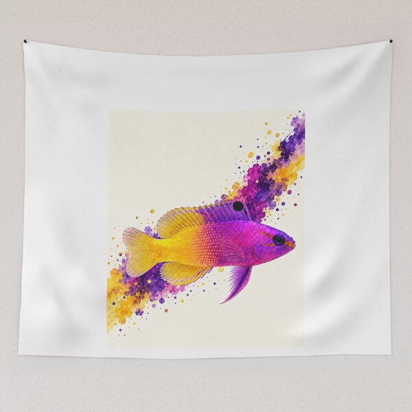 Item preview, Royal Gramma Purple and Gold Watercolor Reef Fish designed and sold by KenworksDigital.